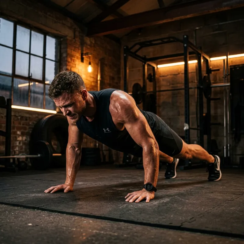 An inspiring visual of a determined man embodying discipline and peak performance principles
