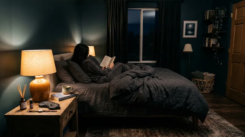 A high-quality image showing a person peacefully sleeping, symbolizing the importance of optimal sleep habits for focus and discipline