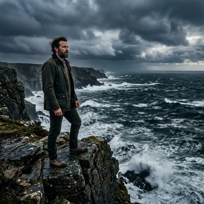 Focused man training for emotional resilience