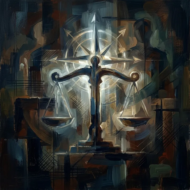 A symbolic representation of a moral compass and architectural blueprints, illustrating the theme of building a principled life and ethical masculinity.