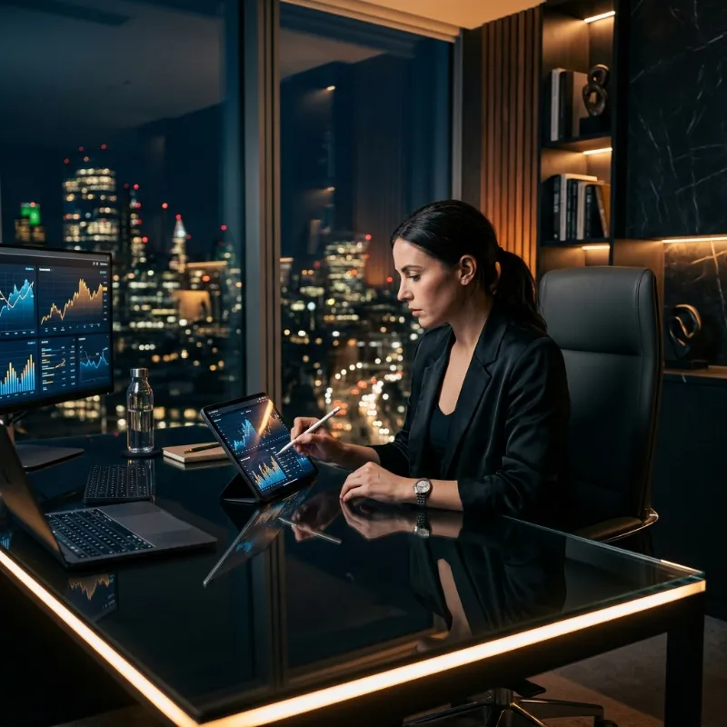 A focused individual mapping out a financial independence plan